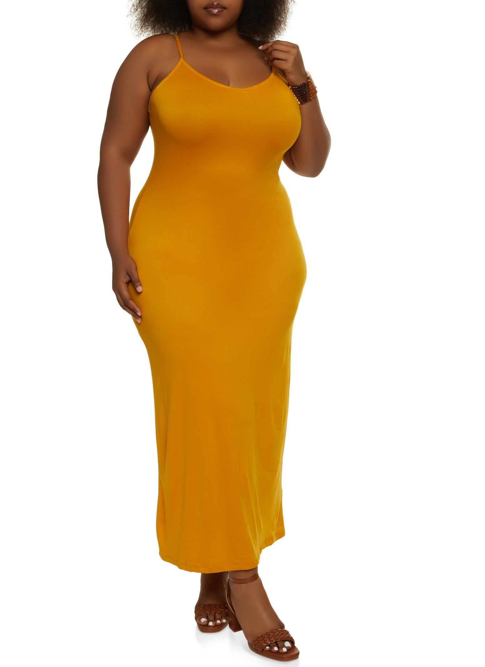 Plus Size Solid Scoop Neck Maxi Dress sold by Rainbow product image thumbnail 2