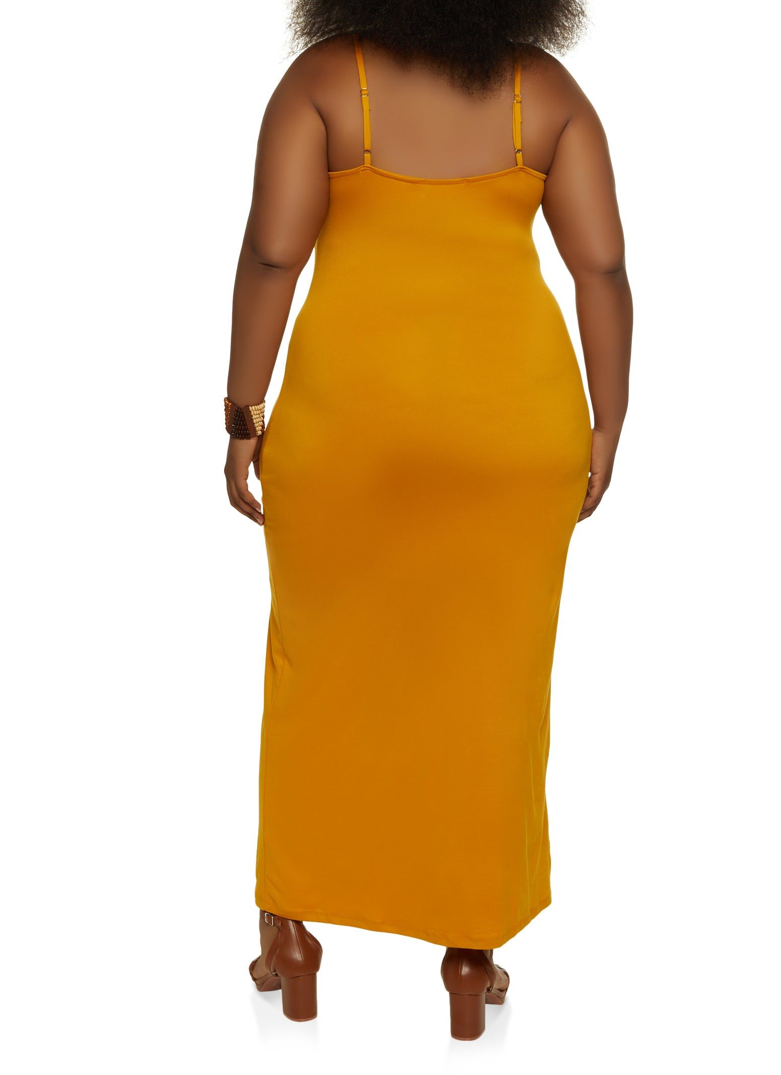Plus Size Solid Scoop Neck Maxi Dress sold by Rainbow product image thumbnail 3