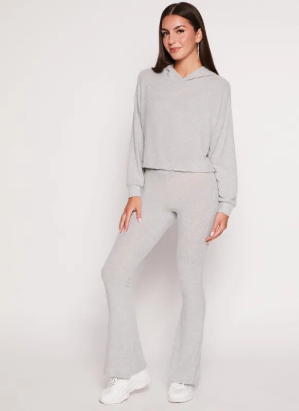Brushed Rib Knit Flared Pants sold by Rainbow