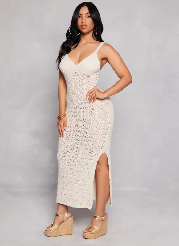 Crochet Knit Bustier Tank Dress sold by Rainbow