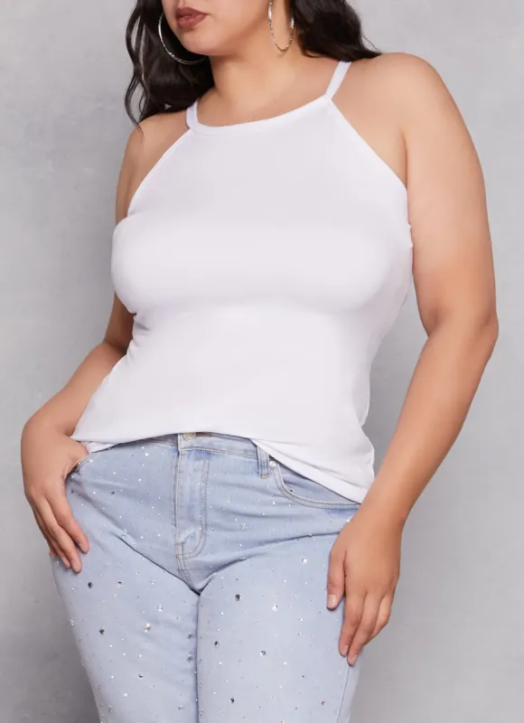 Plus Size Basic High Neck Cami sold by Rainbow