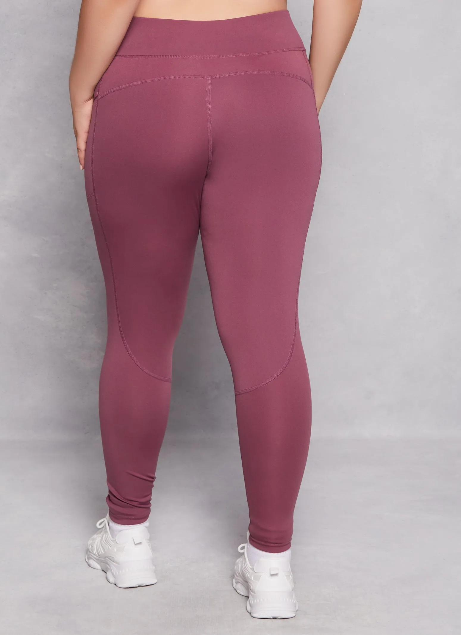 Plus Size High Waist Zip Pocket Leggings sold by Rainbow product image thumbnail 3