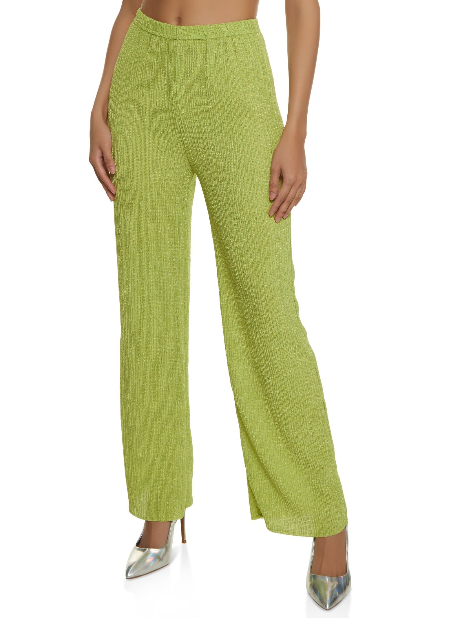 Textured Knit Wide Leg Pants sold by Rainbow
