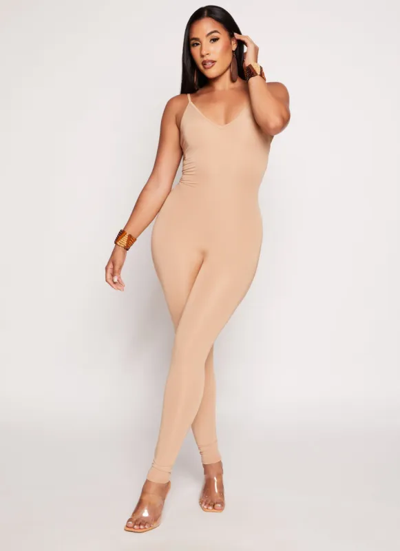 Seamless V Neck Cami Jumpsuit sold by Rainbow