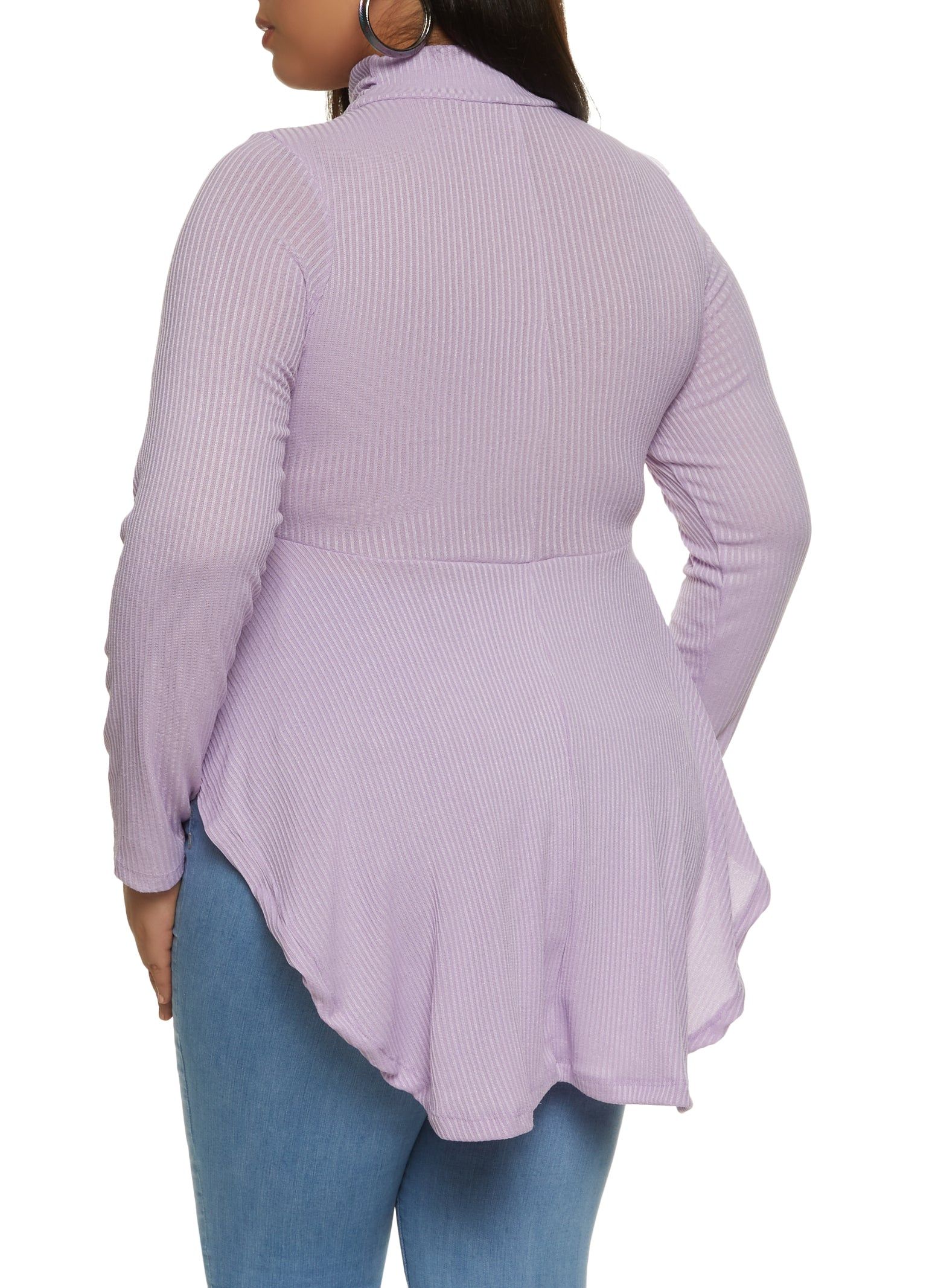 Plus Size Ruched Mock Neck Long Sleeve Babydoll Top sold by Rainbow product image thumbnail 2