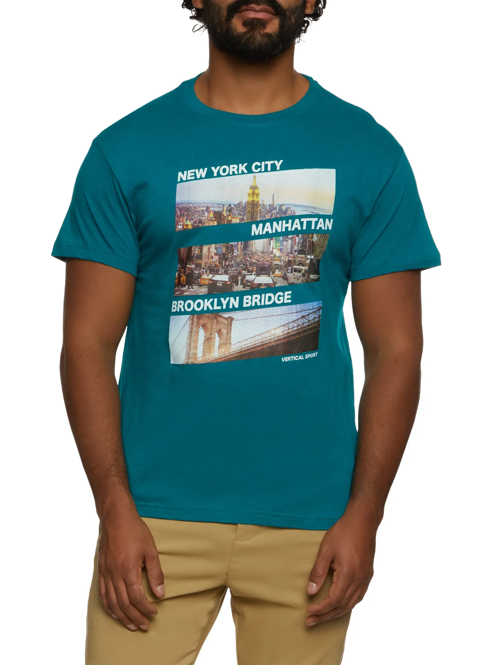 Mens New York City Manhattan Brooklyn Bridge Graphic T Shirt sold by Rainbow