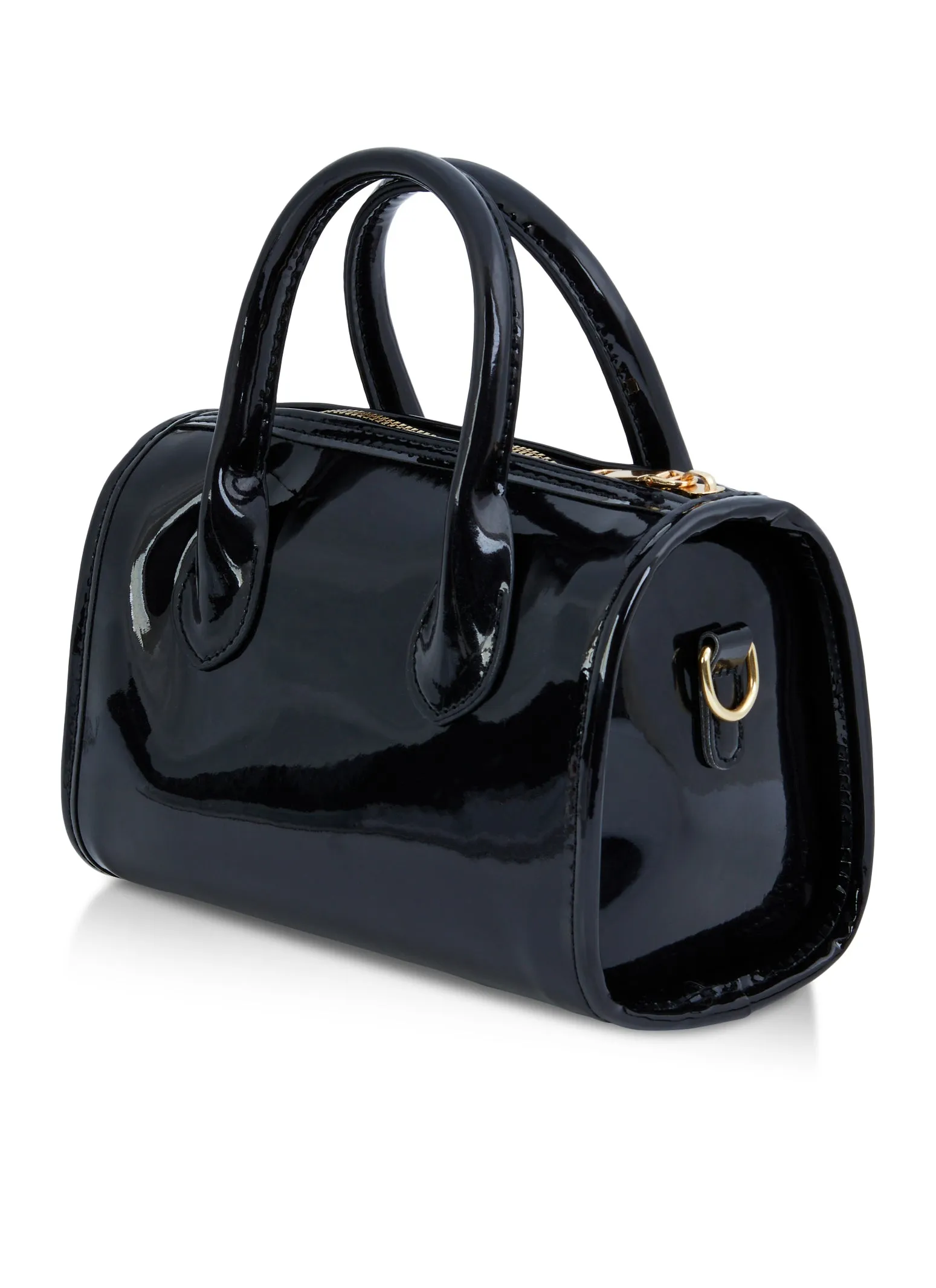 Metallic Faux Leather Convertible Top Handle Crossbody Bag sold by Rainbow product image thumbnail 5