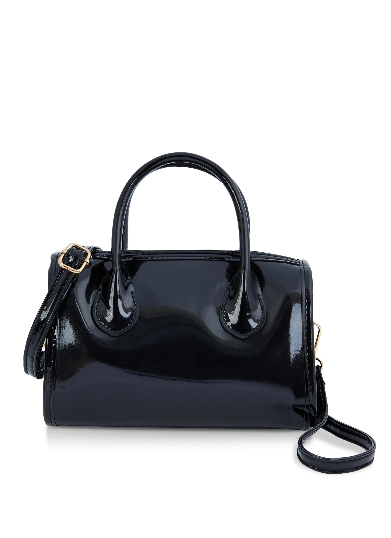 Metallic Faux Leather Convertible Top Handle Crossbody Bag sold by Rainbow product image thumbnail 3