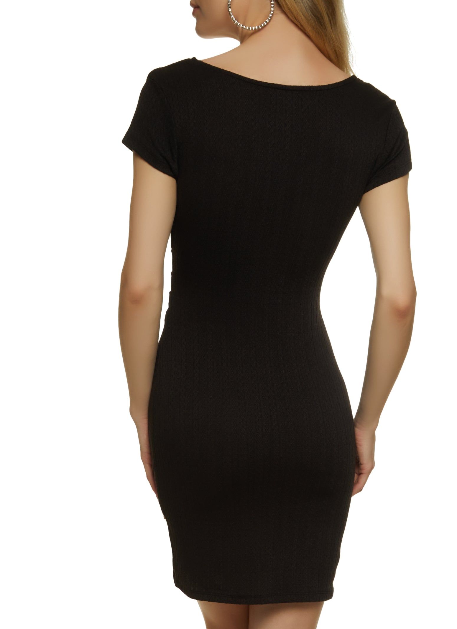 Textured Knit Mini Wrap Dress sold by Rainbow product image thumbnail 3