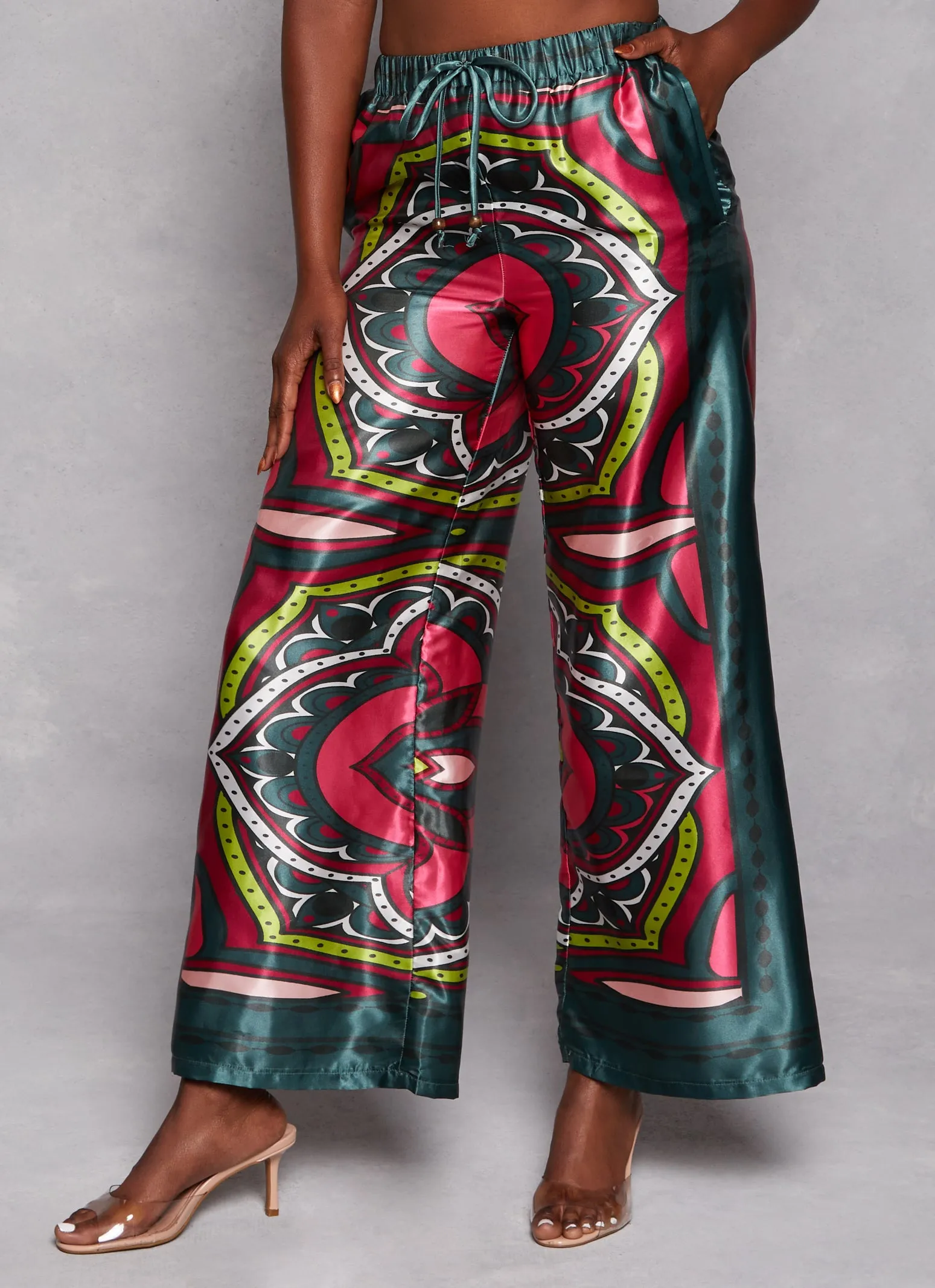 Satin Border Printed Wide Leg Pants sold by Rainbow product image thumbnail 2
