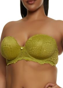 Plus Size Scalloped Trim Lace Balconette Bra | Converts to Strapless sold by Rainbow