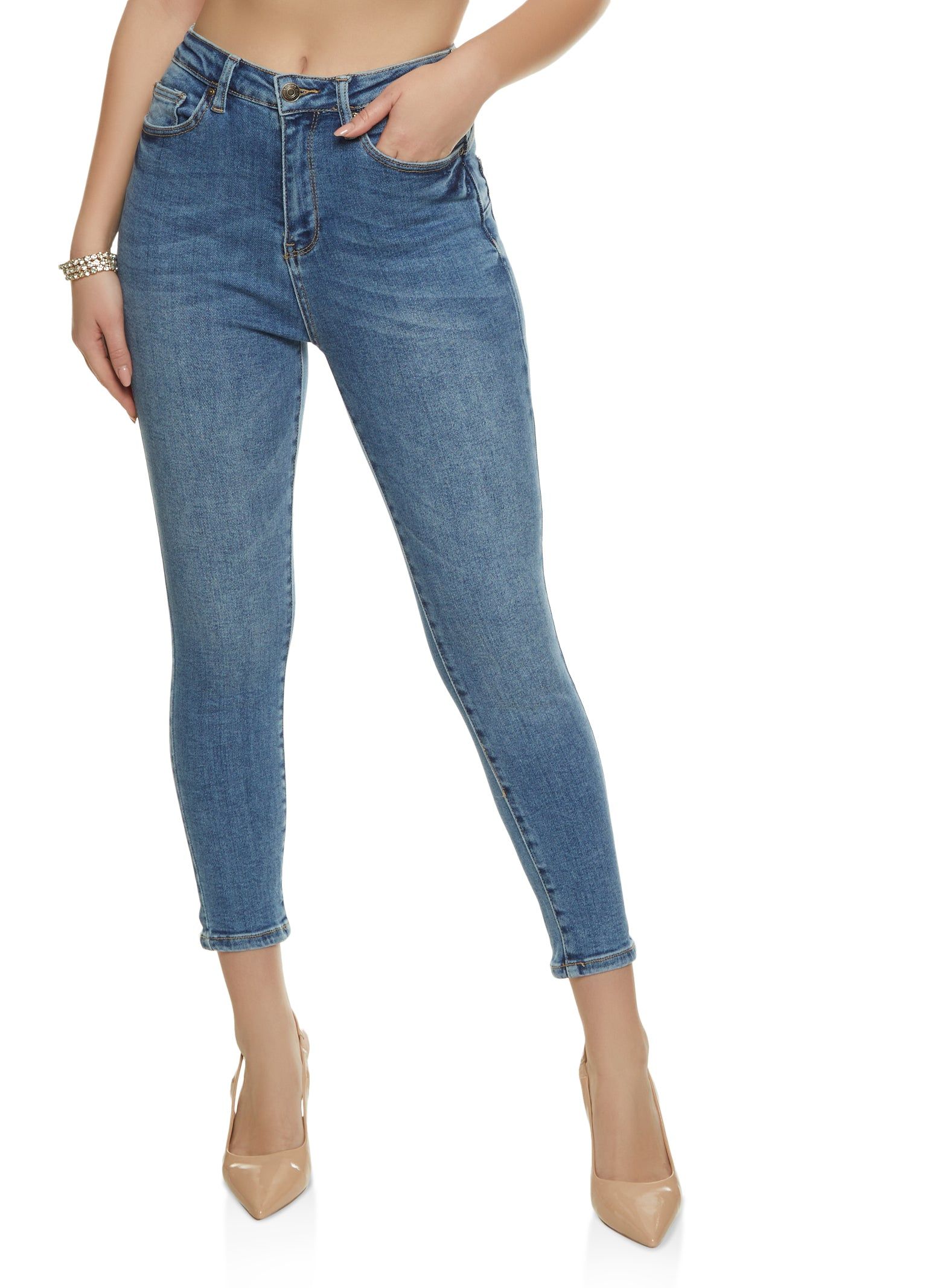 WAX Whiskered Cropped Skinny Jeans sold by Rainbow
