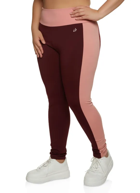 Plus Size Color Block High Waisted Leggings sold by Rainbow
