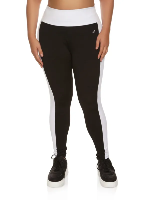 Plus Size Color Block High Waisted Leggings sold by Rainbow