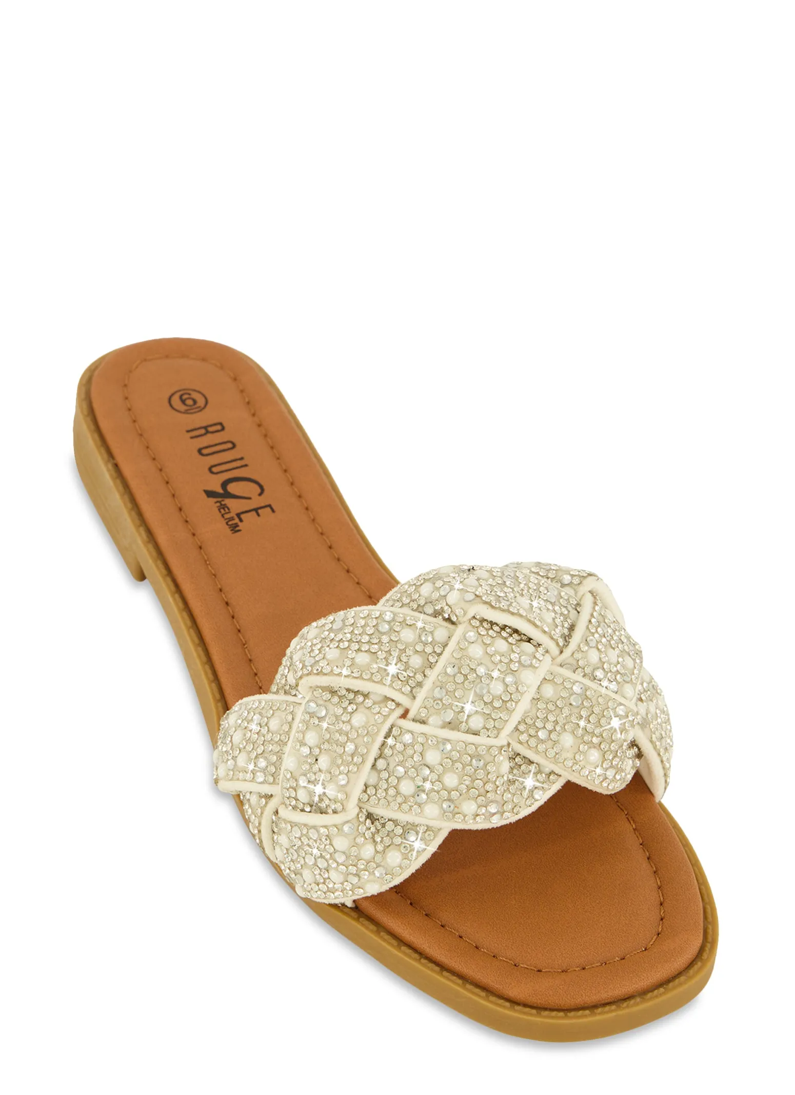 Braided Embellished Flat Sandals sold by Rainbow