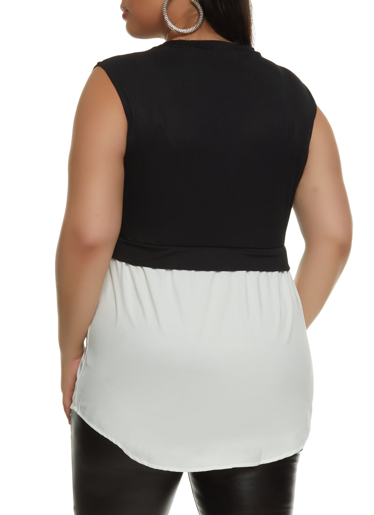 Plus Size Sleeveless Ribbed Sweater Vest Shirt sold by Rainbow product image thumbnail 2