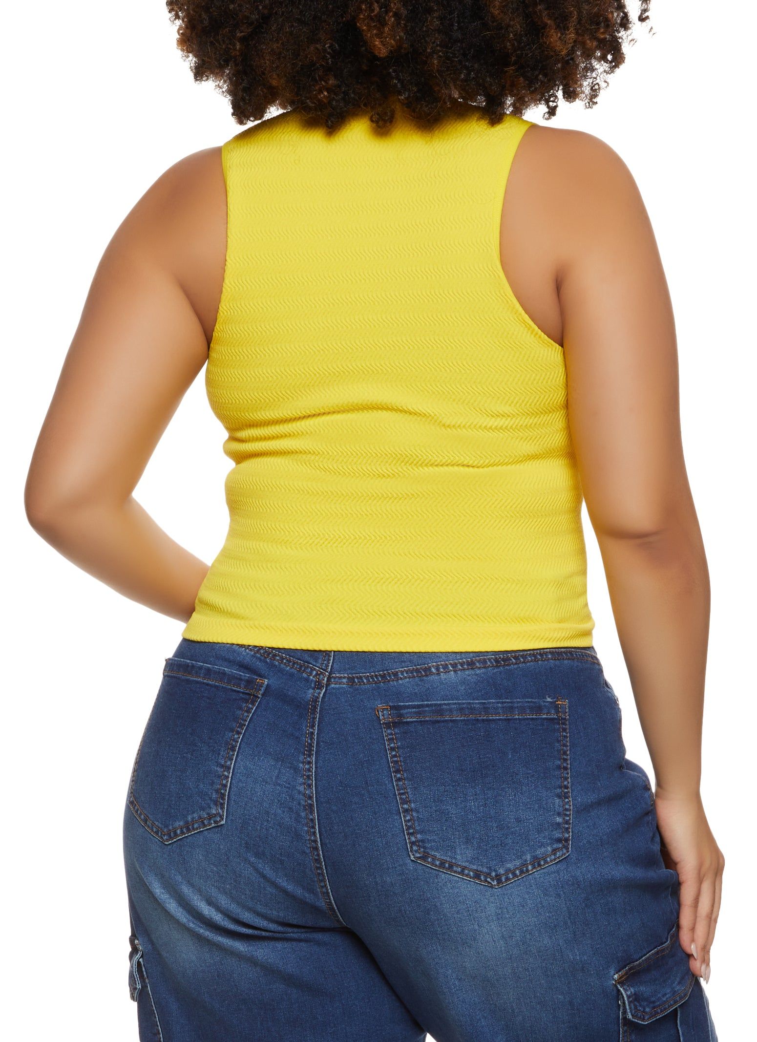 Plus Size Textured Knit Cropped Tank Top sold by Rainbow product image thumbnail 2