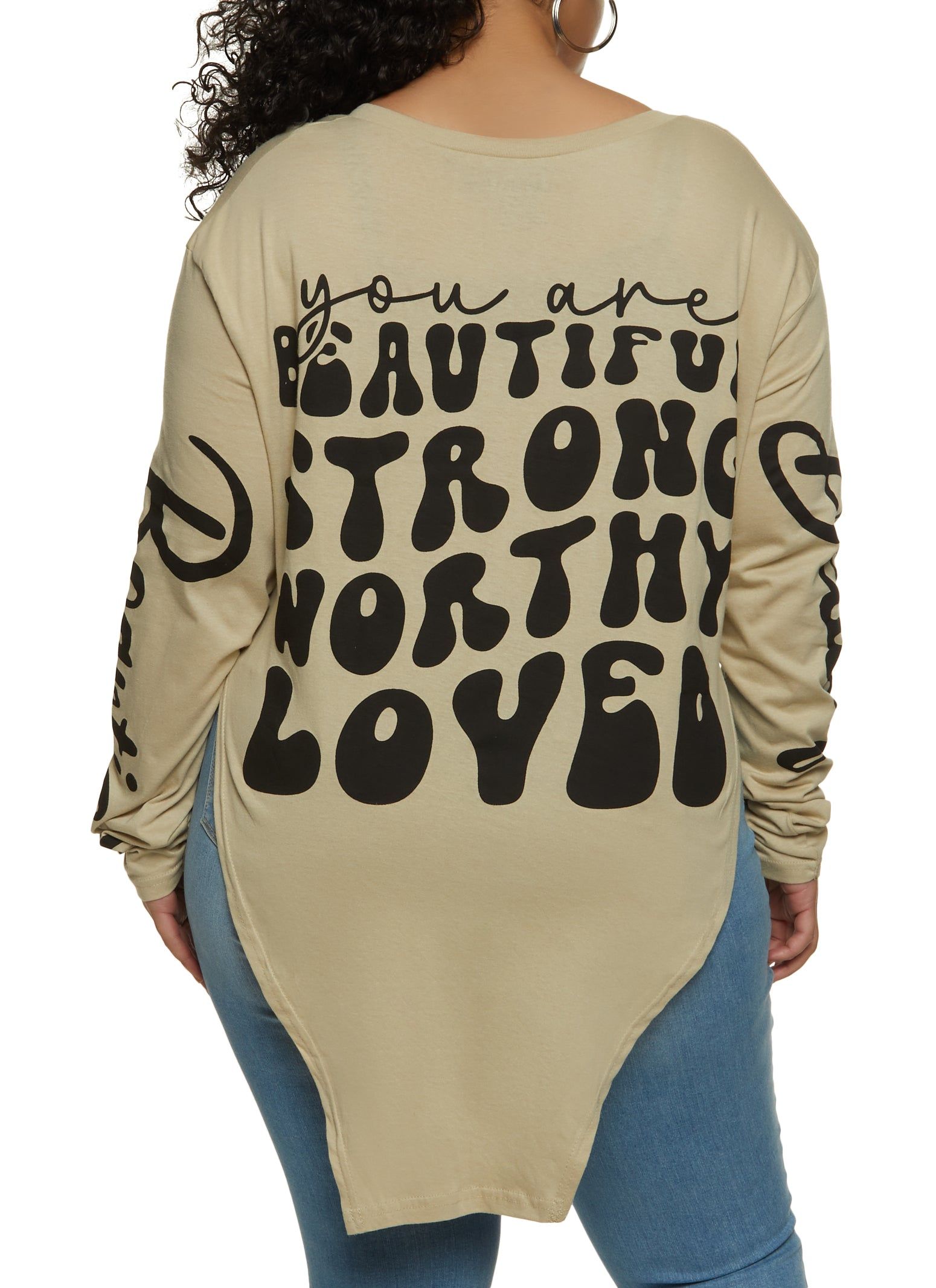 Plus Size Beautiful Hanky Hem Graphic Tee sold by Rainbow product image thumbnail 2