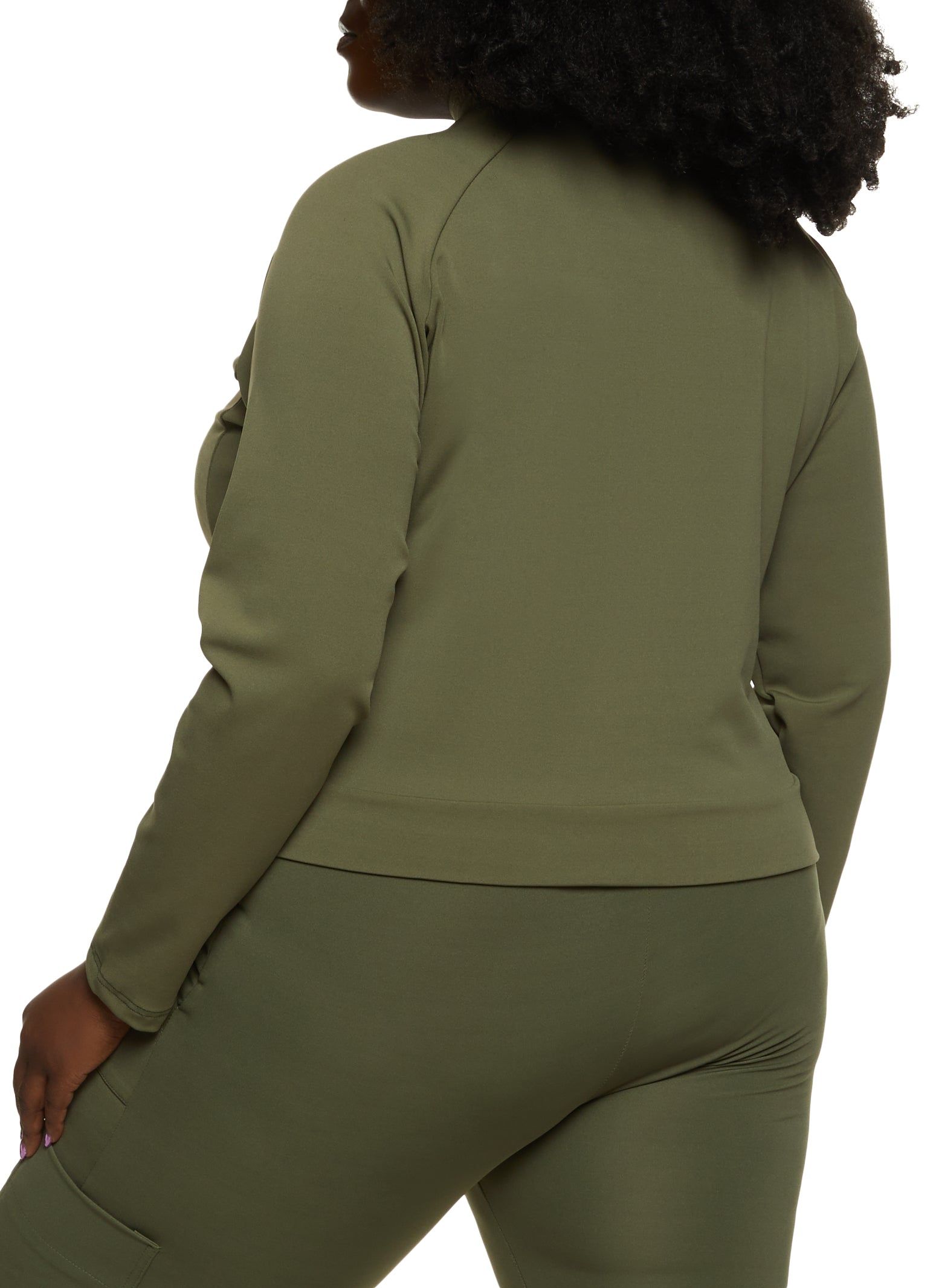 Plus Size Zip Front Color Block Track Jacket sold by Rainbow product image thumbnail 3
