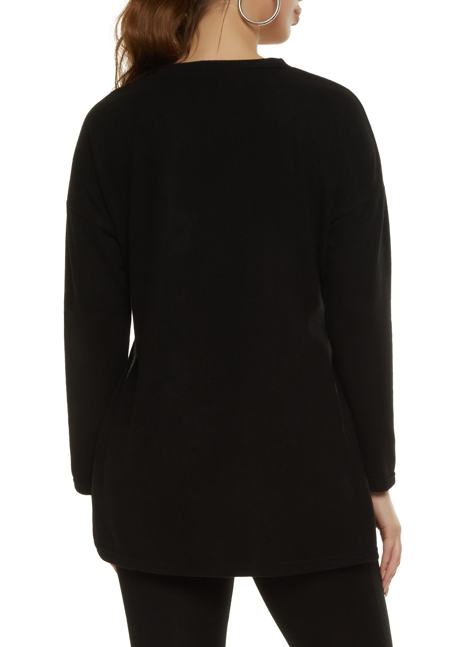 Brushed Knit Side Slit Tunic Top sold by Rainbow product image thumbnail 3