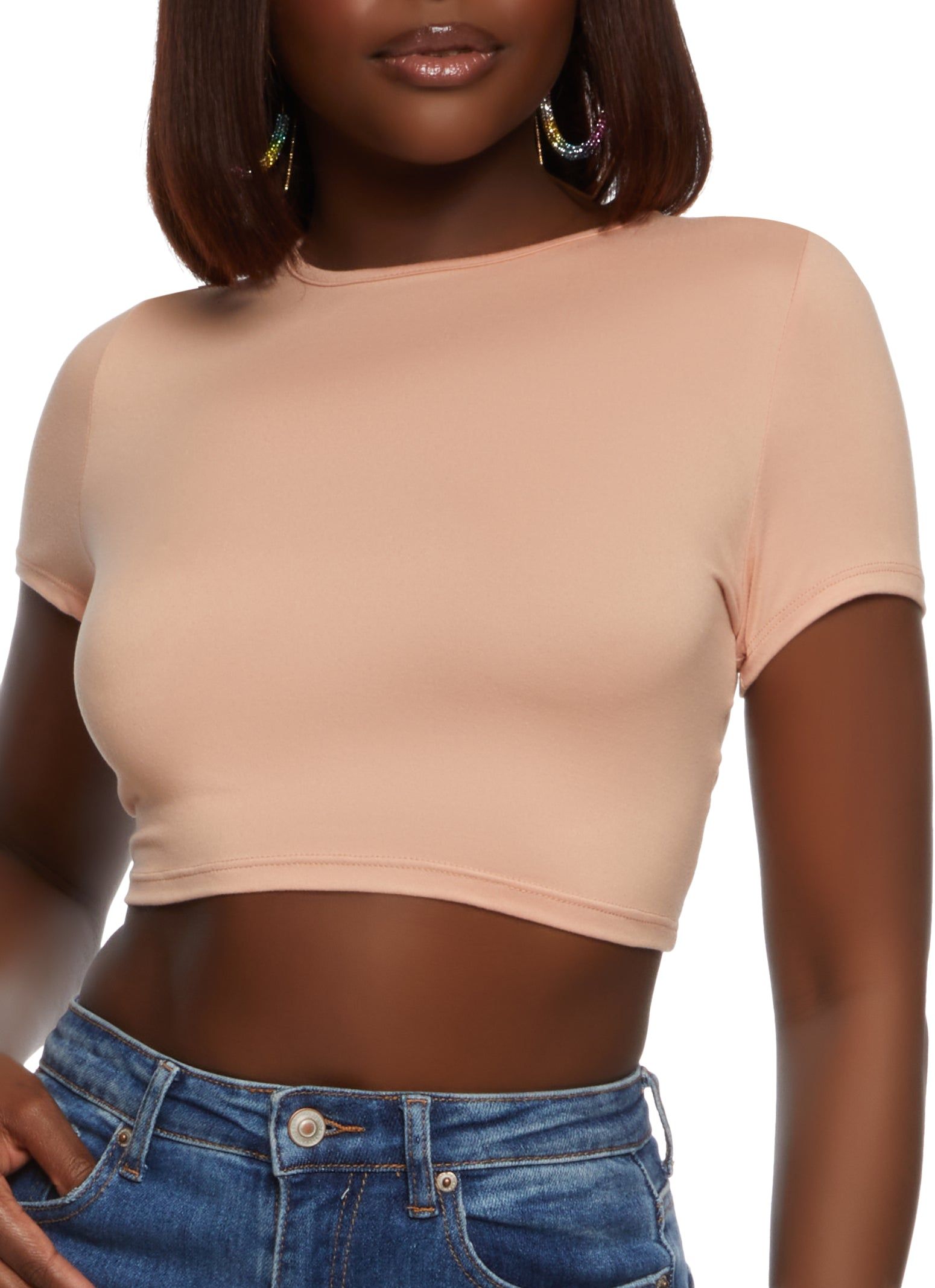 Lace Up Open Back Crop Top sold by Rainbow