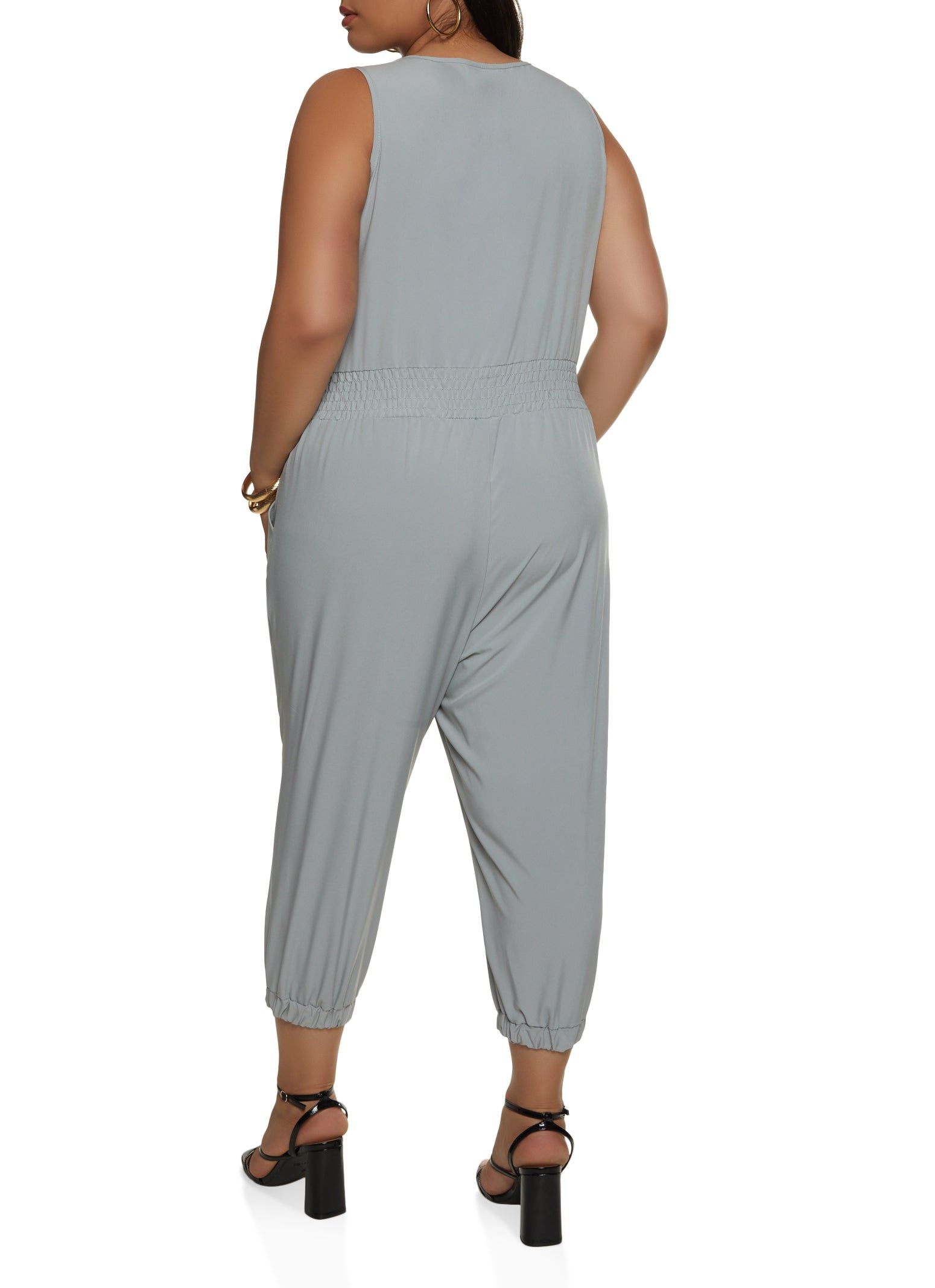 Plus Size Ruffled Cropped Jumpsuit sold by Rainbow product image thumbnail 2