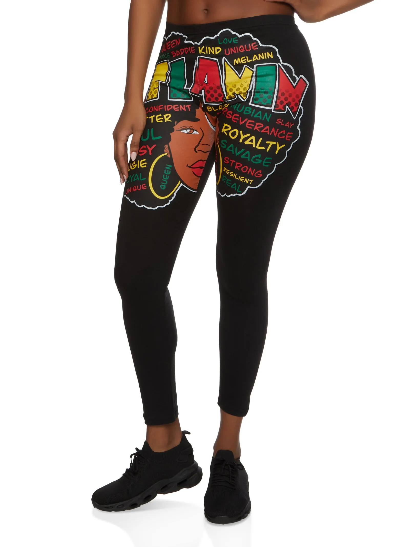 Melanin High Waist Graphic Leggings sold by Rainbow