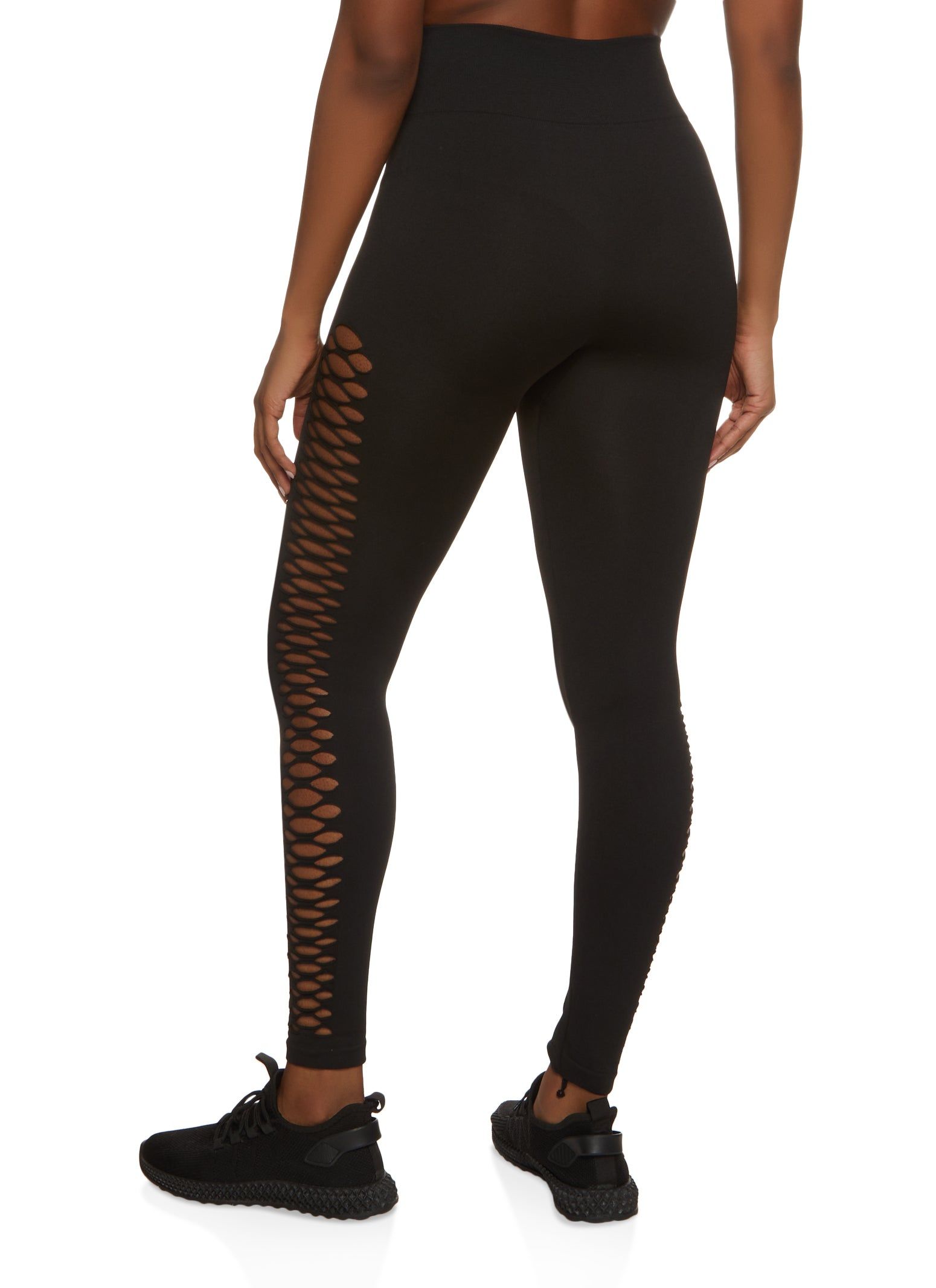 Laser Cut Side Detail High Waist Leggings sold by Rainbow product image thumbnail 2