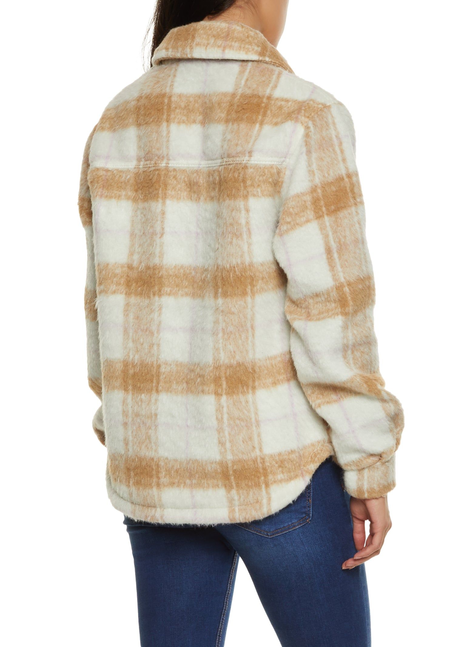 Plaid Fleece Pocket Shacket sold by Rainbow product image thumbnail 3