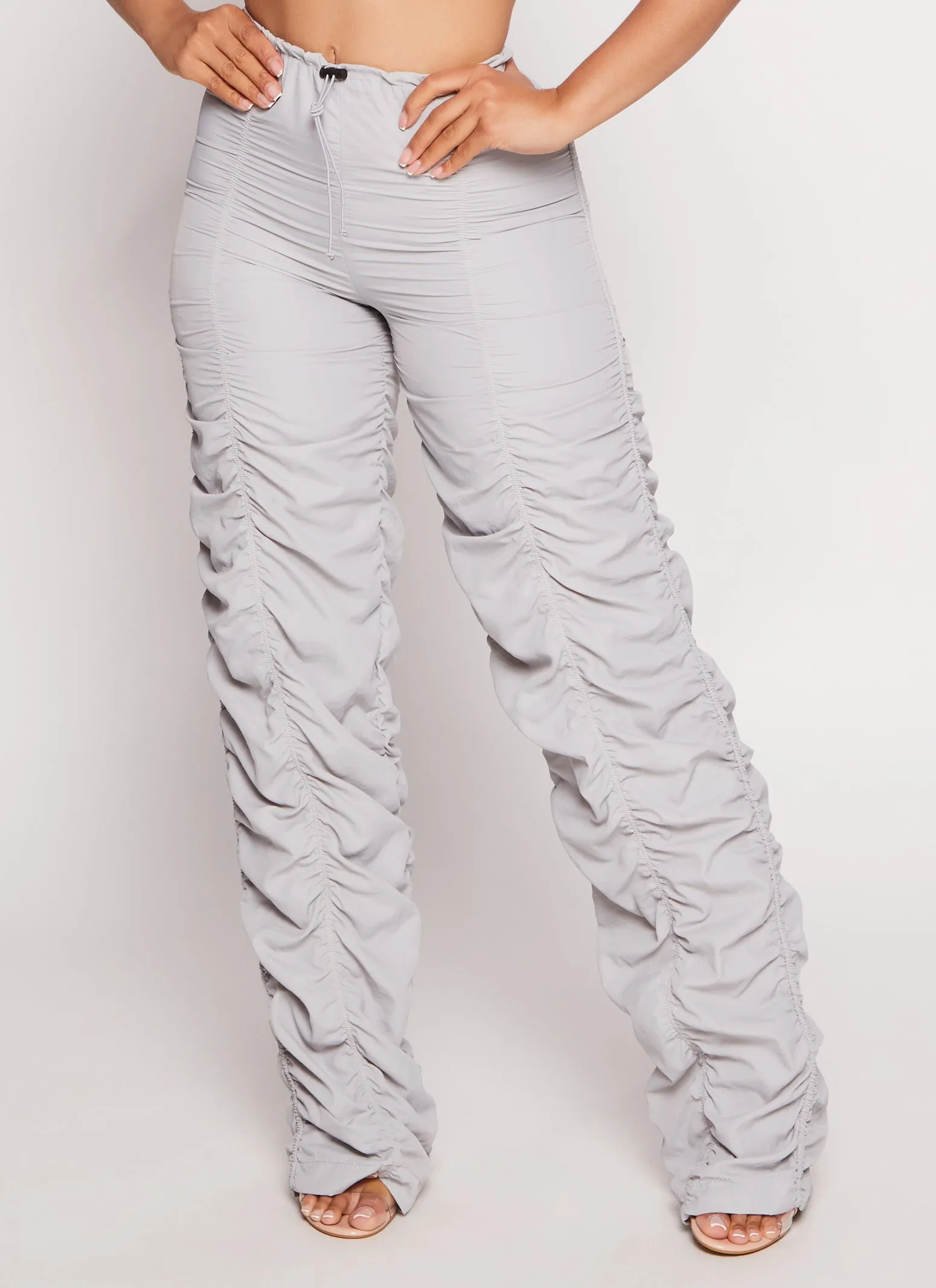 Nylon Toggle Drawstring Stacked Pants sold by Rainbow product image thumbnail 2