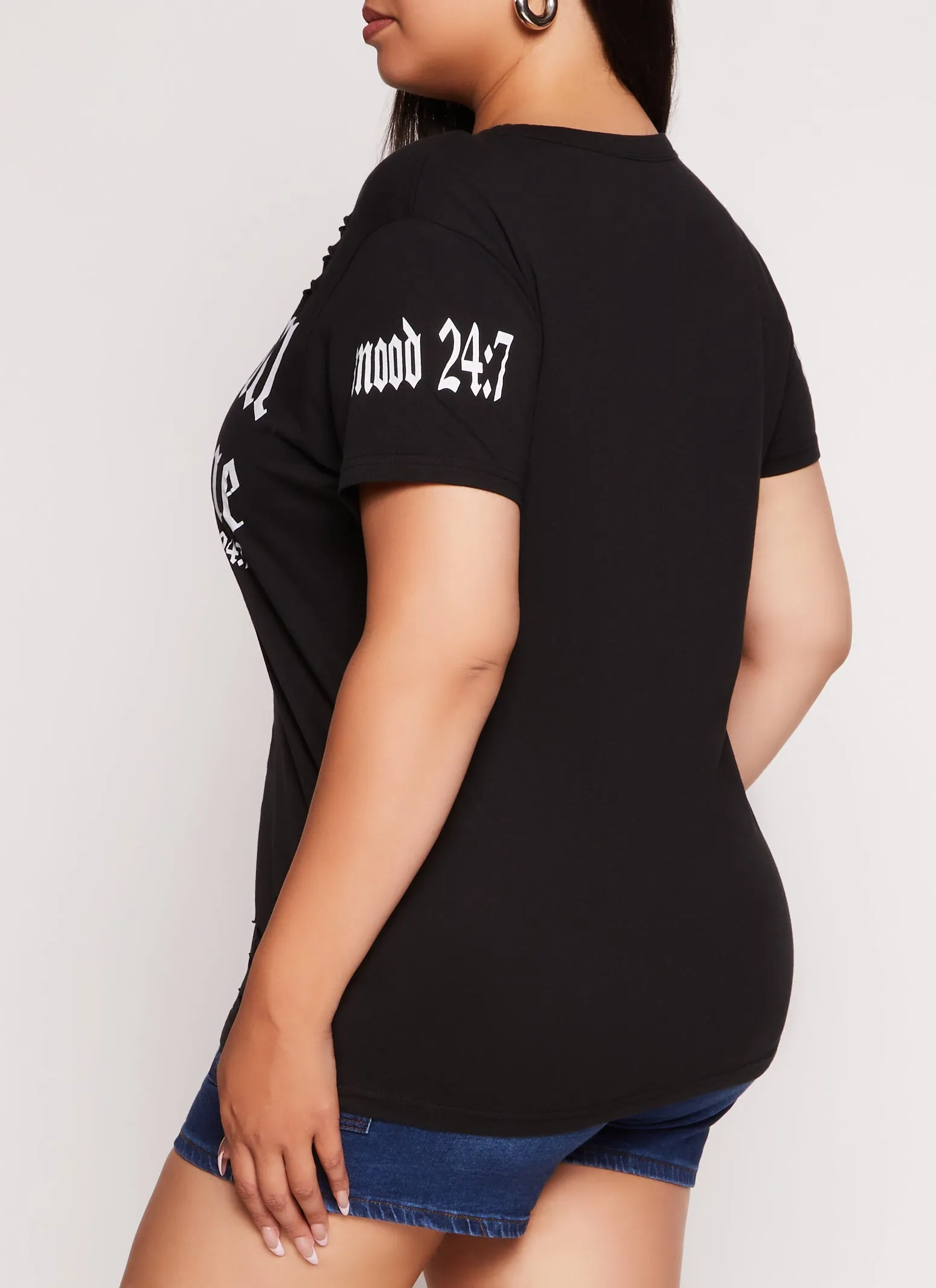 Plus Size Thou Shall Not Try Me Short Sleeve Graphic Tee sold by Rainbow product image thumbnail 3