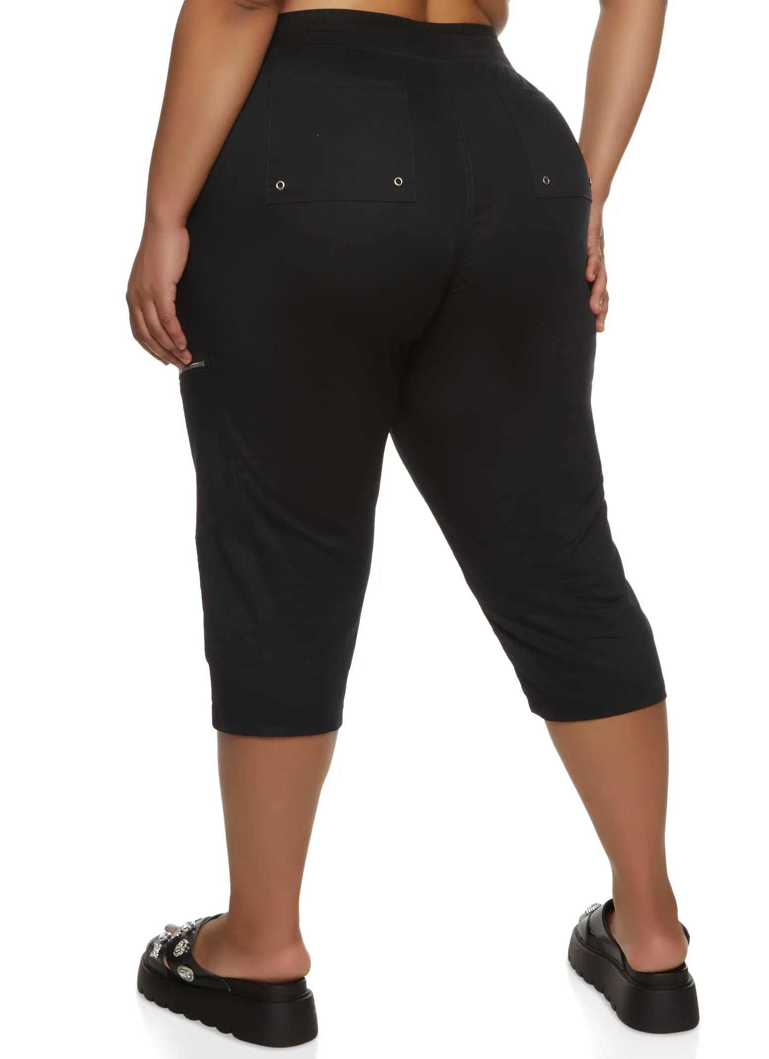 Plus Size Poplin Ruched Capri Pants sold by Rainbow product image thumbnail 2