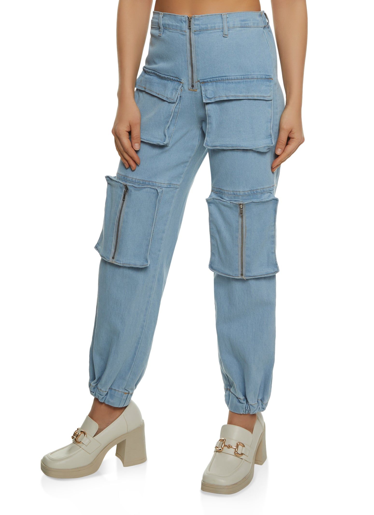 Zip Front Cargo Joggers sold by Rainbow