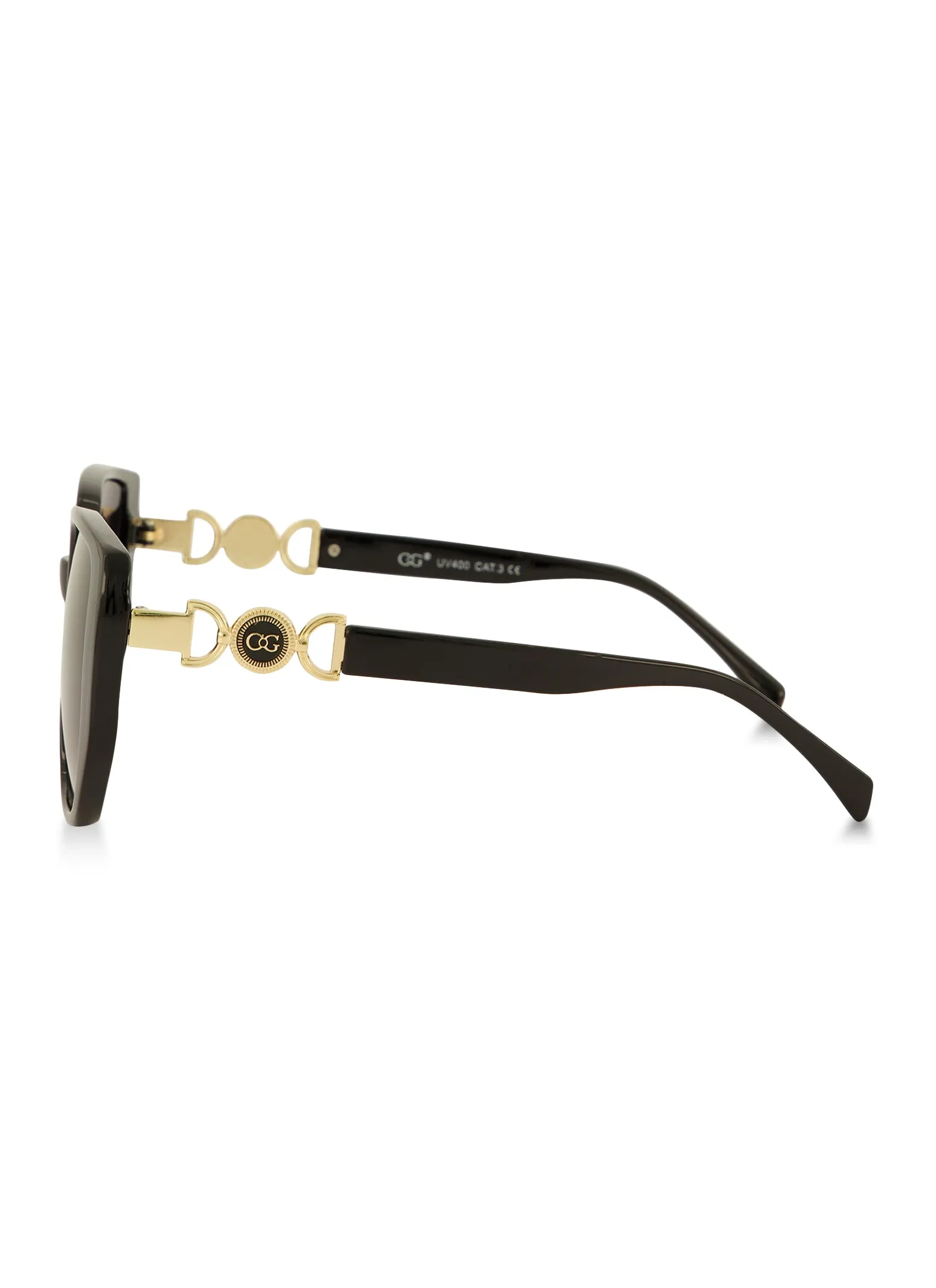 Metallic Temple Detail Thick Frame Sunglasses sold by Rainbow product image thumbnail 5