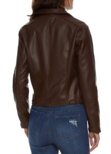 Faux Leather Zip Biker Jacket sold by Rainbow