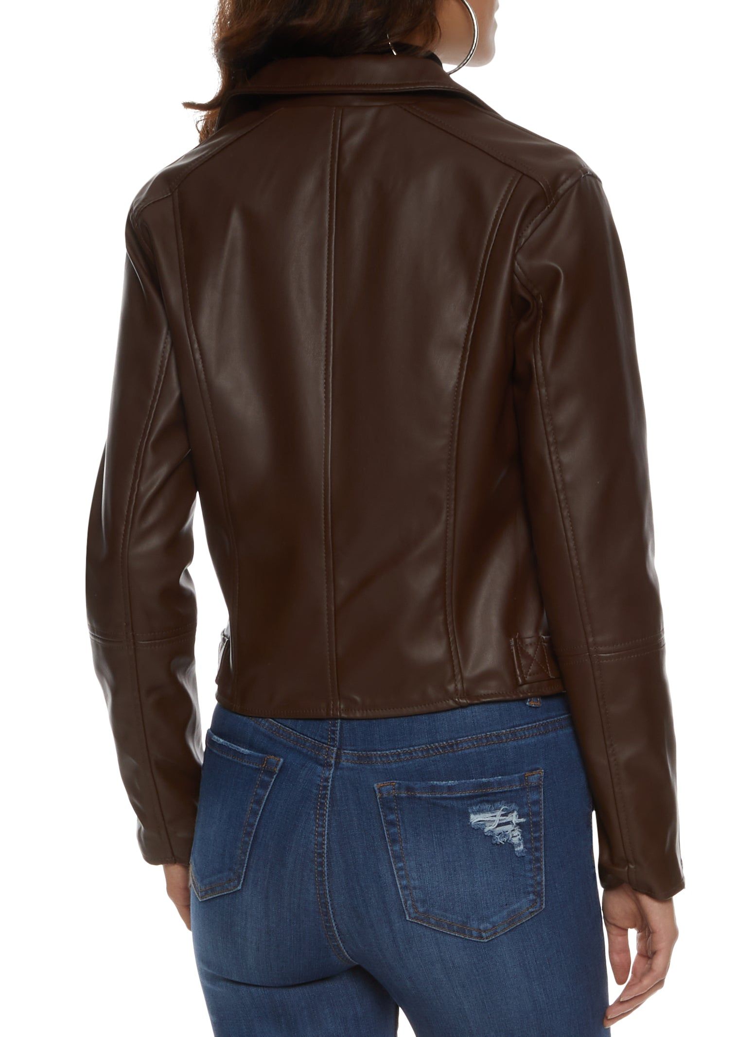 Faux Leather Zip Biker Jacket sold by Rainbow product image thumbnail 2