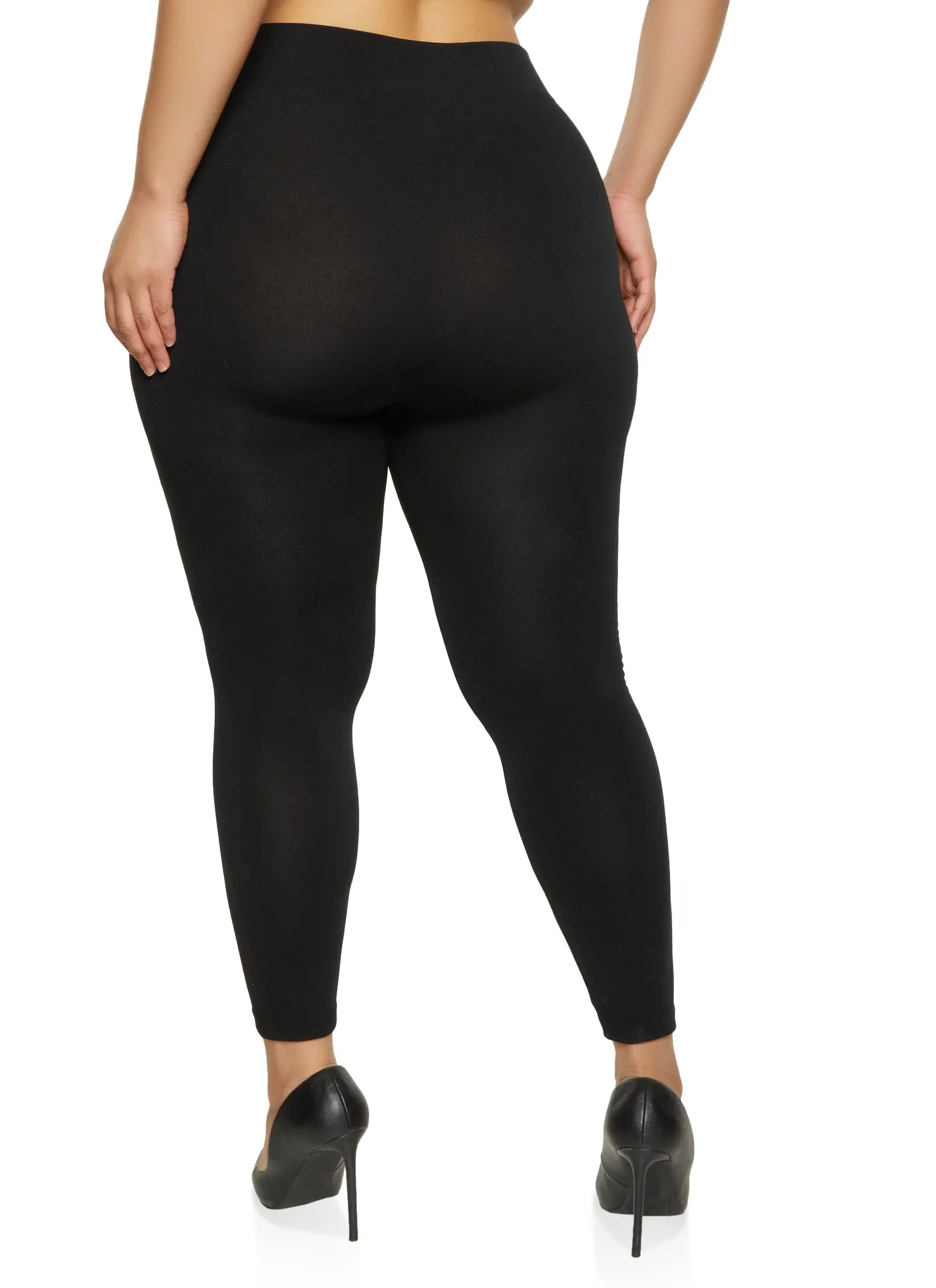 Plus Size Solid Seamless High Waisted Leggings sold by Rainbow product image thumbnail 2