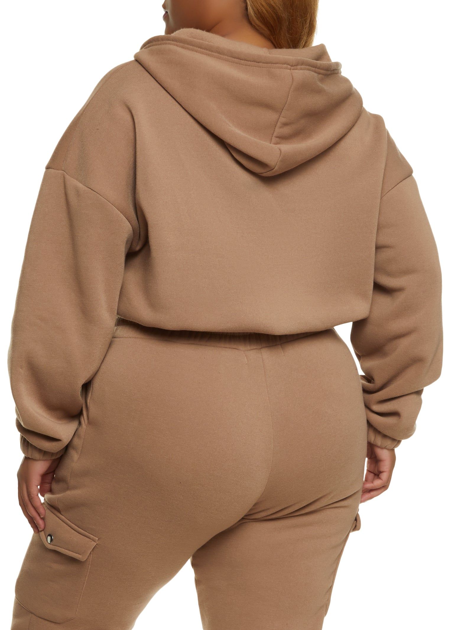 Plus Size Cargo Pocket Zip Front Hoodie sold by Rainbow product image thumbnail 3