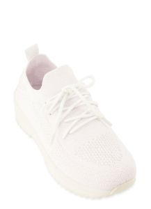 Textured Knit Lace Up Platform Sneakers sold by Rainbow
