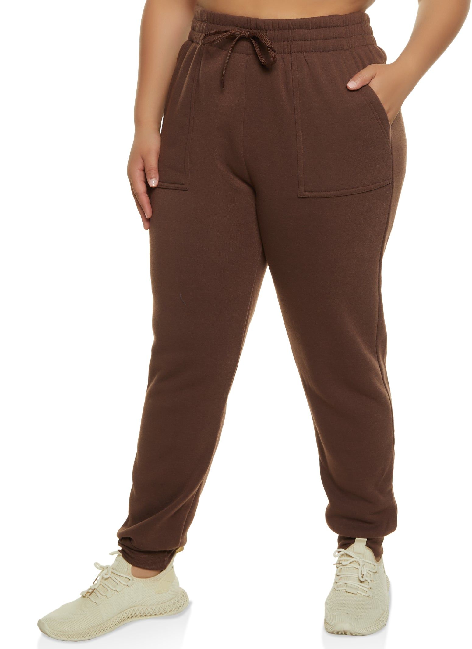 Plus Size Solid Fleece Joggers sold by Rainbow