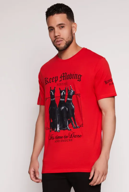 Mens Keep Moving Velvet Burnout Graphic Tee made by Rainbow