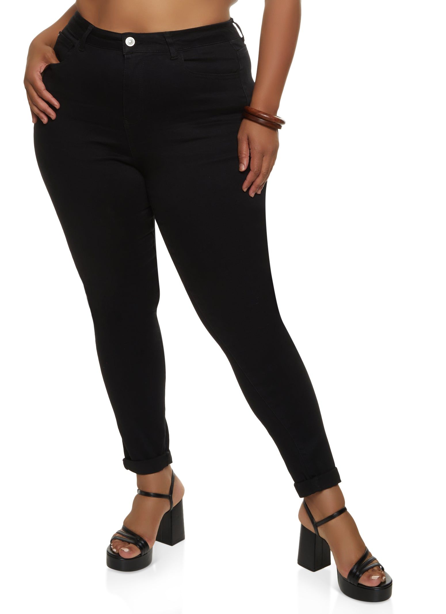 Plus Size WAX High Waist Skinny Jeans sold by Rainbow