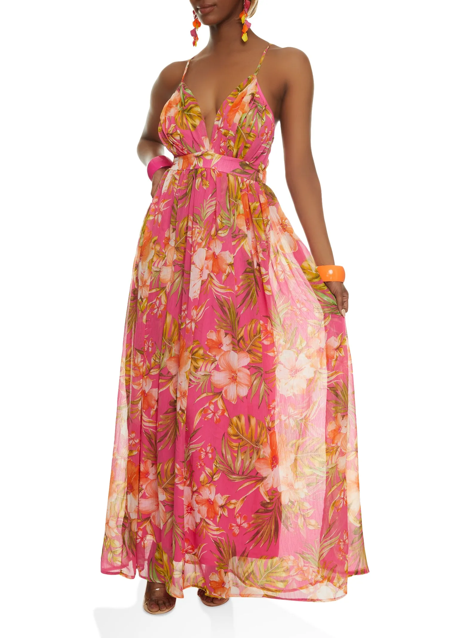 Haute Monde Floral Print Cross Back Maxi Dress sold by Rainbow product image thumbnail 2