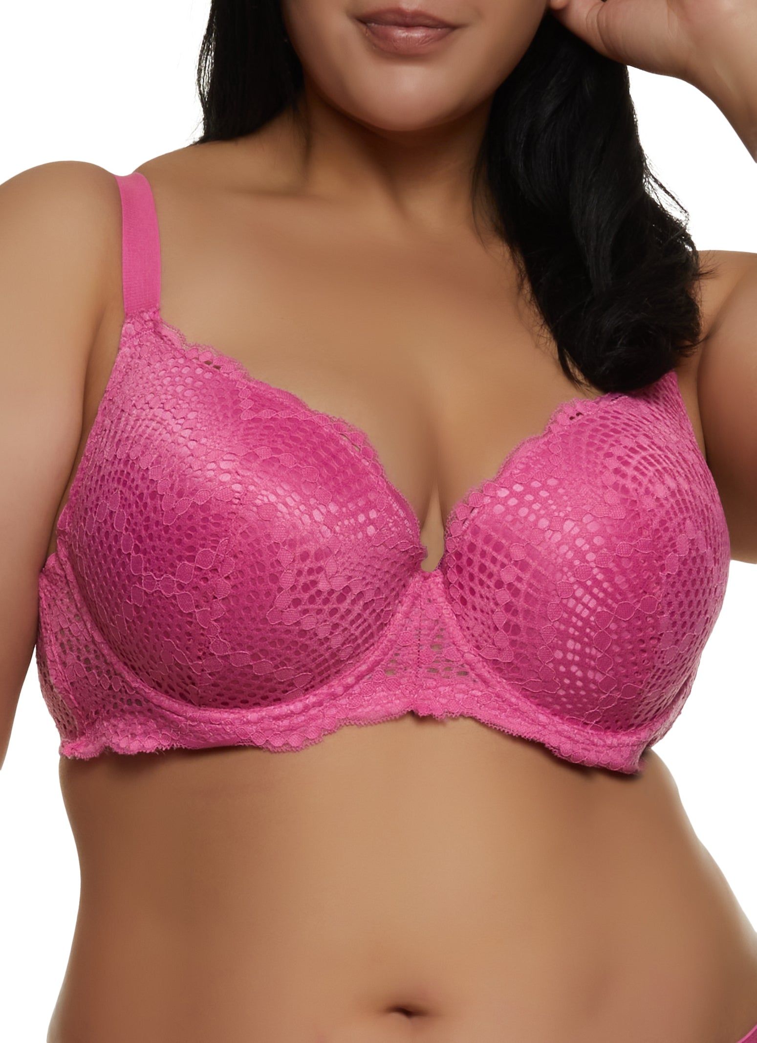 Plus Size Patterned Push Up Plunge Bra sold by Rainbow