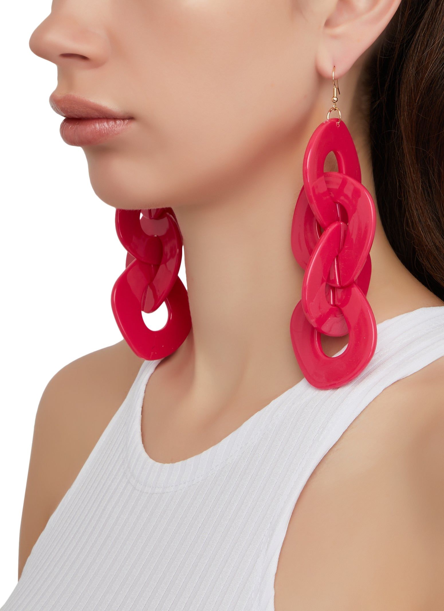 Acrylic Chain Link Drop Earrings sold by Rainbow