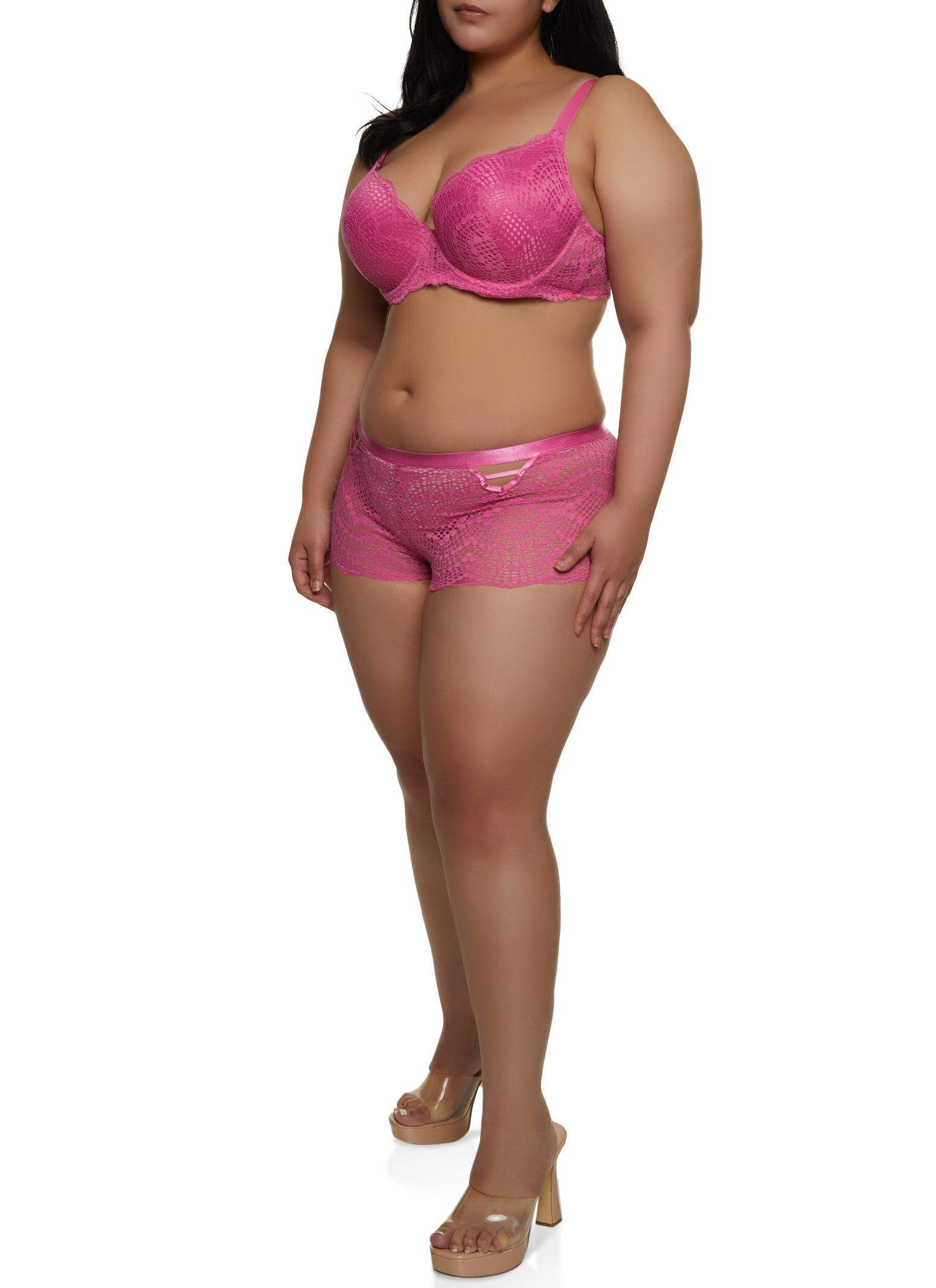 Plus Size Patterned Push Up Plunge Bra sold by Rainbow product image thumbnail 2