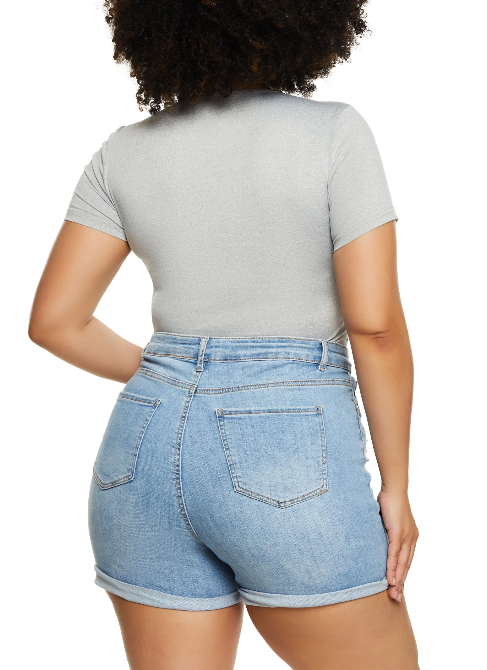 Plus Size Daisy Double Layer Crew Neck Bodysuit sold by Rainbow product image thumbnail 3