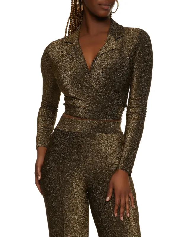 Lurex Collared Wrap Top sold by Rainbow