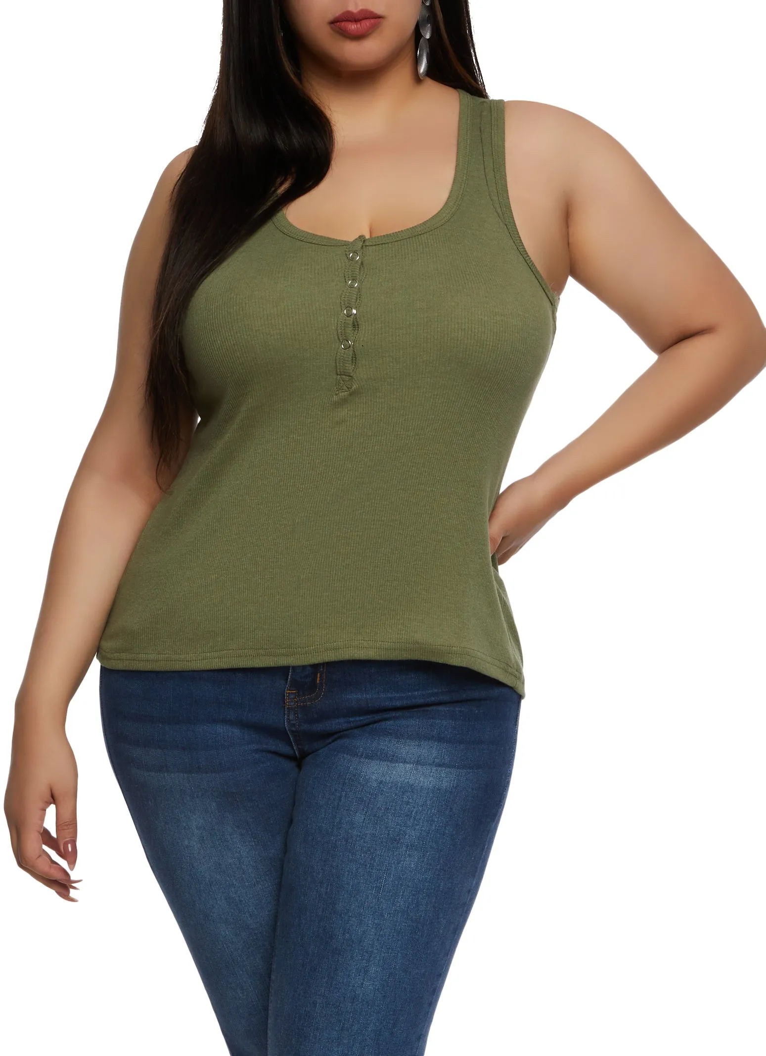 Plus Size Henley Tank Top sold by Rainbow product image thumbnail 2