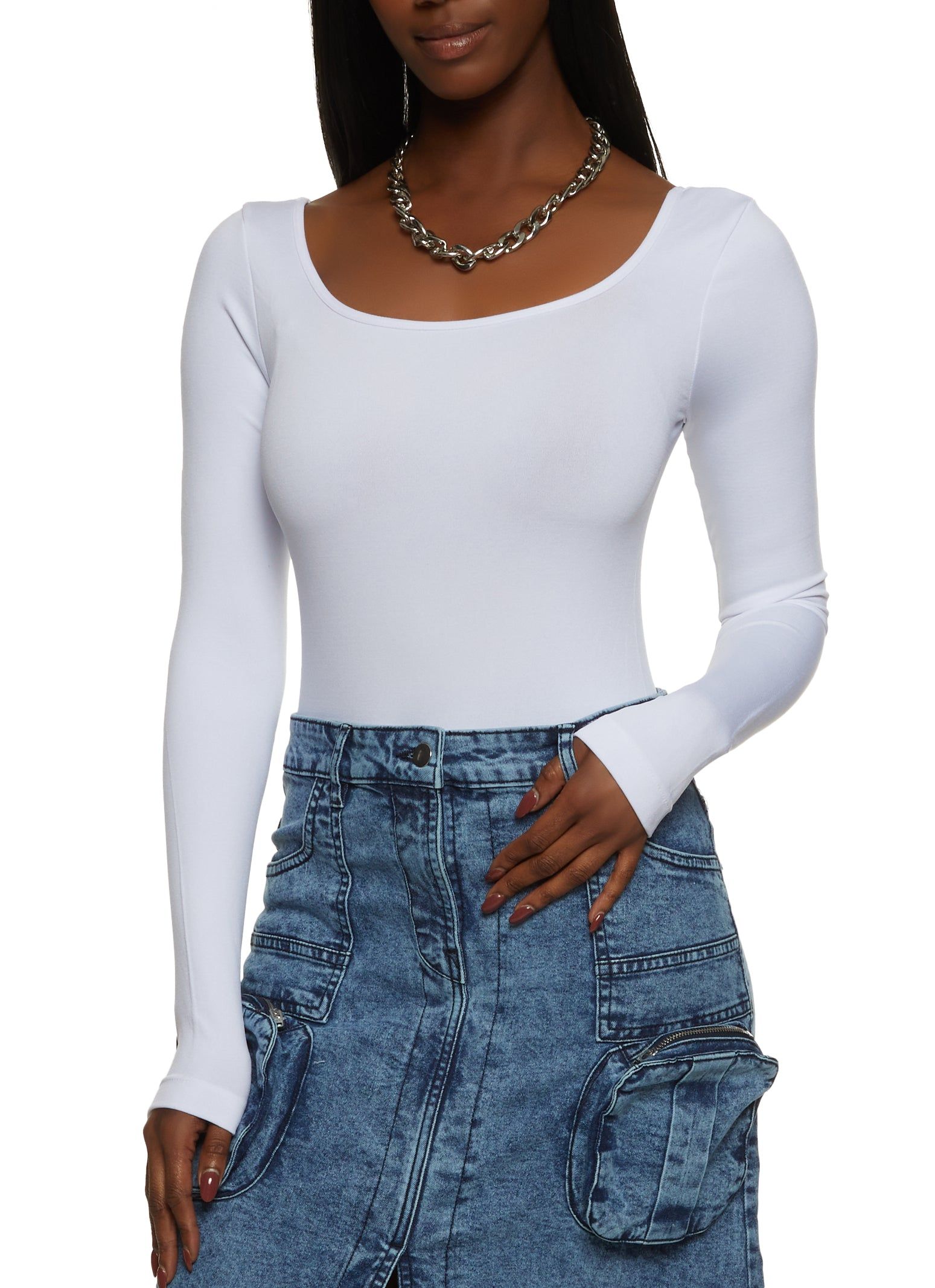 Long Sleeve Square Neck Bodysuit sold by Rainbow product image thumbnail 2